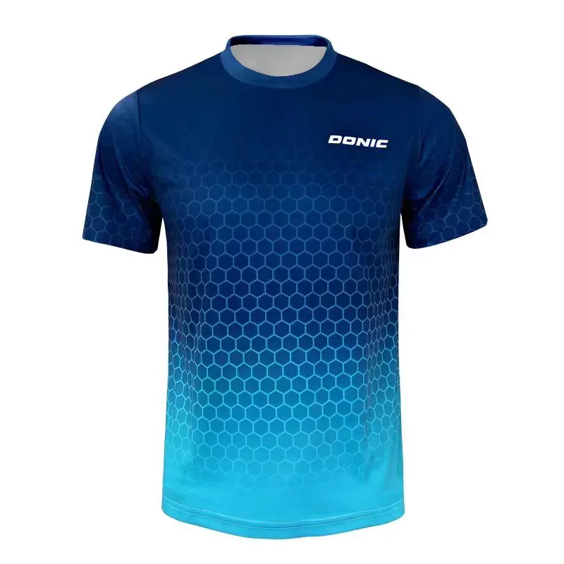 Sommer Neuer 3D-Druck Trend Mode Streetwear Atmungsaktives Herren-T-Shirt für Tischtennis-Training Schnelltrocknend Kurzarm – Detail 3