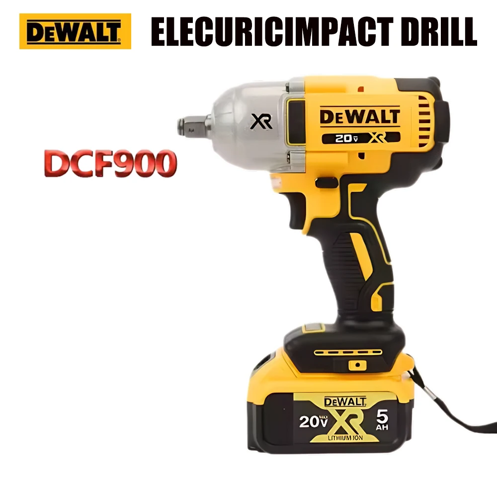 DEWALT DCF900 Kit 1/2 pouces clé à chocs sans fil à couple élevé avec enclume d'anneau de porc 20V outils électriques chargeur de batterie