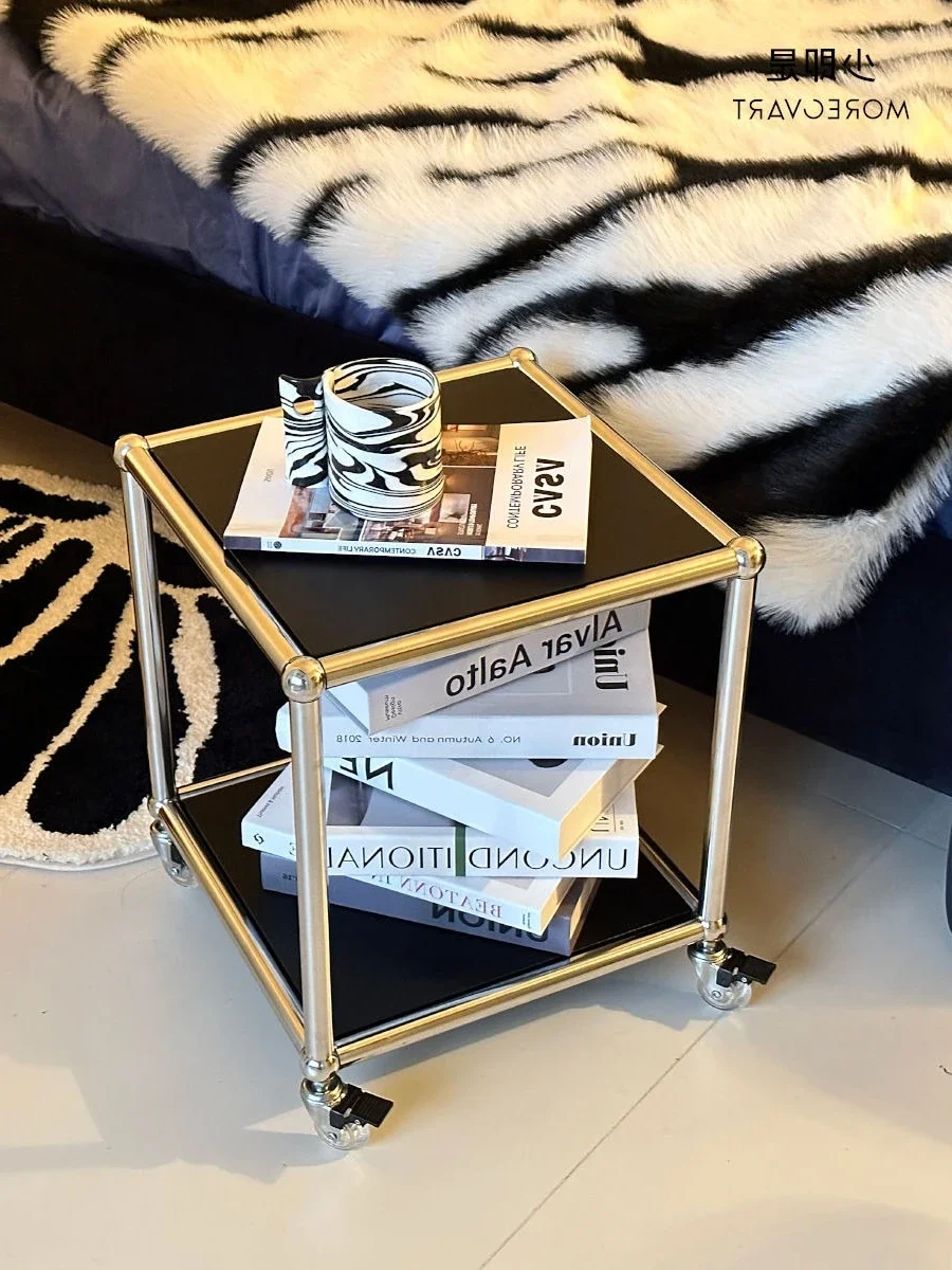 USM Style Stainless Steel Side Table Modular Coffee Table Industrial Style Bedside