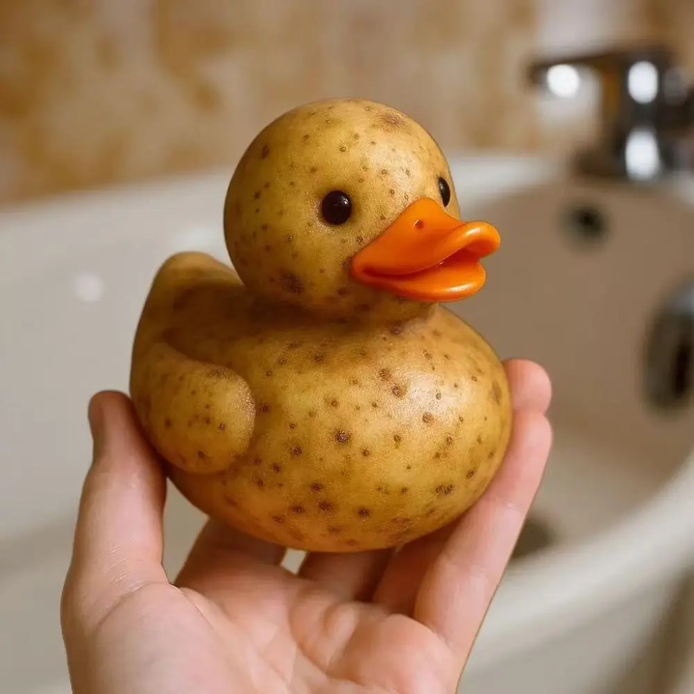 

Resin Whimsical Vegetable Duck Ornament Cute Creative Animal Sculpture Waterproof Cartoon Duck Statue Model Toy