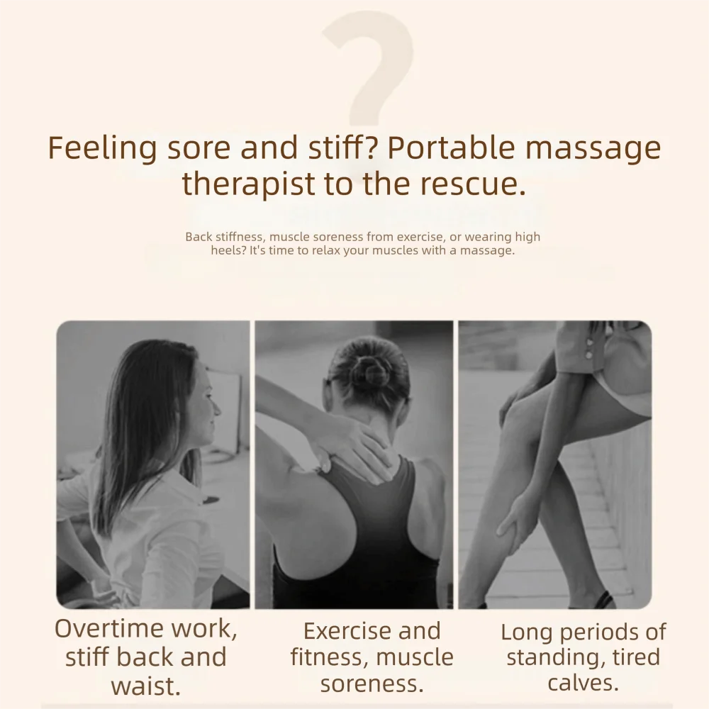 Protable Fascia Rings Massager Multiple-level Adjustment Vibration Massage Electric Body Slimming Machine Mini Cordless