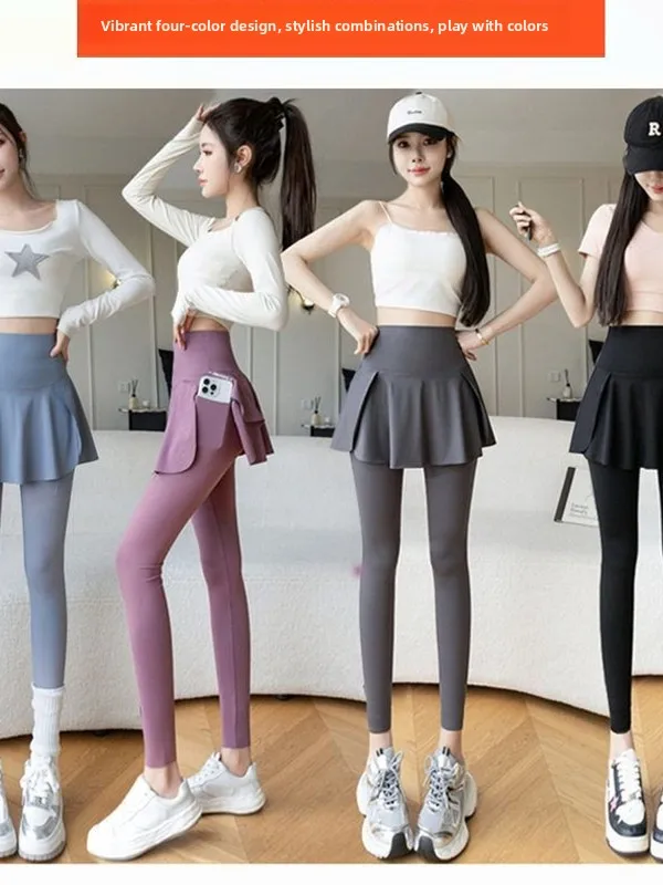 High Waist Nine-Piece Yoga Pants Women's Sports Outerwear Bot ket Design Spring Faion plus Size Butt Lifting Thin Model