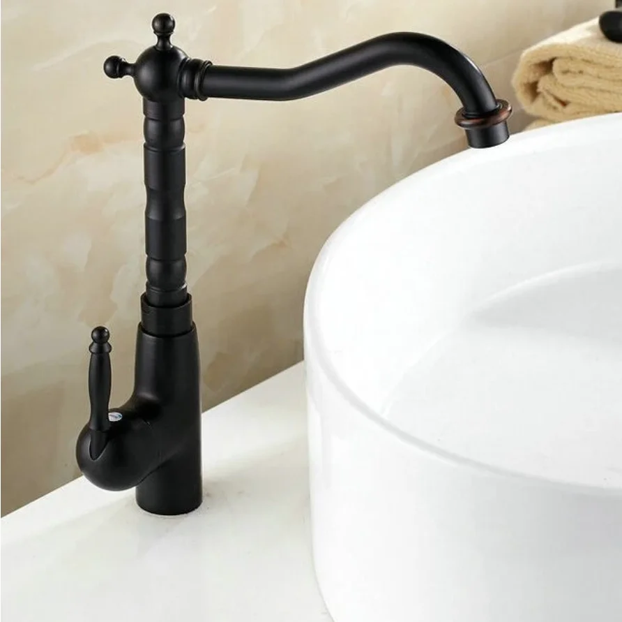 Kitchen Swivel Brass Faucets Mixer Faucet Sink Basin Swivel Tap black Antique Brass