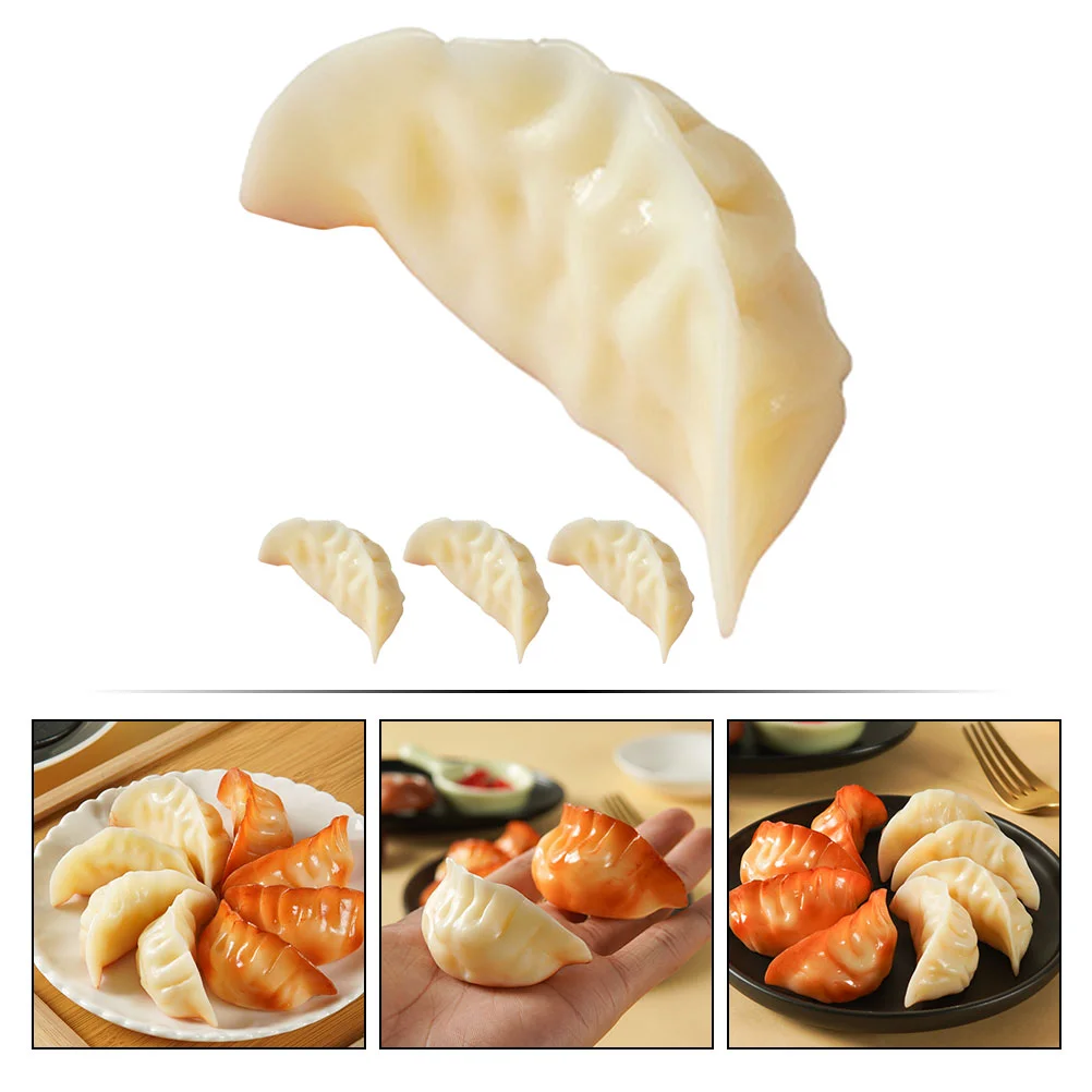 4 Pcs Simulation Dumpling Model Fake Realistic Machine Restaurant Display Prop Pvc Food Decorative