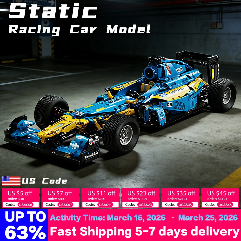 

1:8 Статический MOC Голубой Гоночный Автомобиль Модель 1698 PCS Технический Автомобиль DIY Строительные Блоки Набор Дети Мальчики Суперкар Кирпичи Комплект Подарок Новый