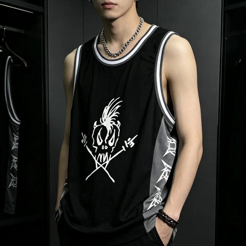 26-27 Metallica Album Basketball Jersey Sleeveless Vest, Men M72 Tour Rock Fashion Quick Drying Sweatshirt Singlet Parent-child
