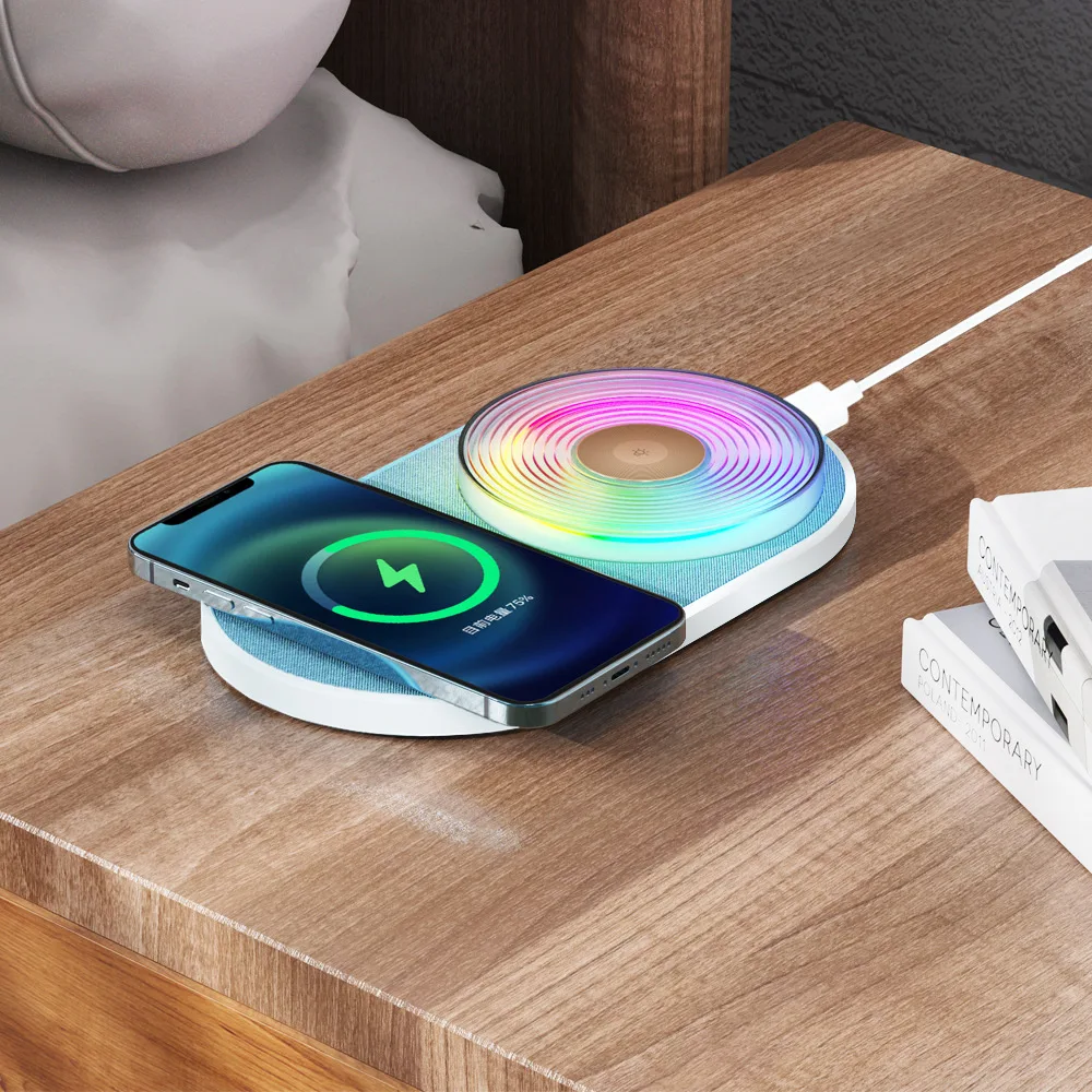 

Night Light Wireless Charging New Home 15W Mobile Phone Fast Charging 2-in-1 Wireless Charging for IPhones Huawei Night Lights