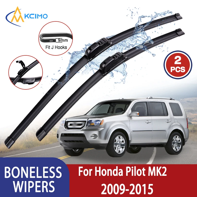 

Kcimo для Honda Pilot MK2 2009-2015, автомобильный дворник U-типа, мягкий резиновый бескостный дворник HD, тихий прочный автомобильный дворник 22 "+ 21"