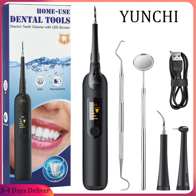 YUNCHI Digital Toothbrush Teeth Whitening Kit Dental Cleaner With Mouth Mirror Tooth-stains Remover Oral Care Tool Teeth Cleaner