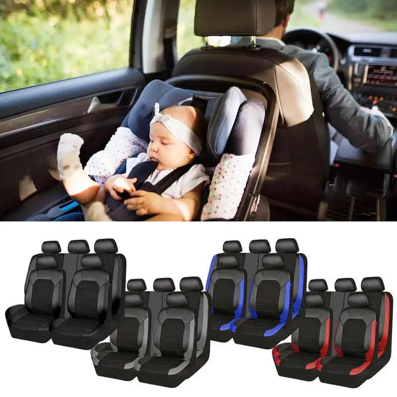 Waterproof And Durable Car Seat Protective Cover Auto Sports Universal Leather Car Seat Cover Set Auto Seat Case For Cars SUVs