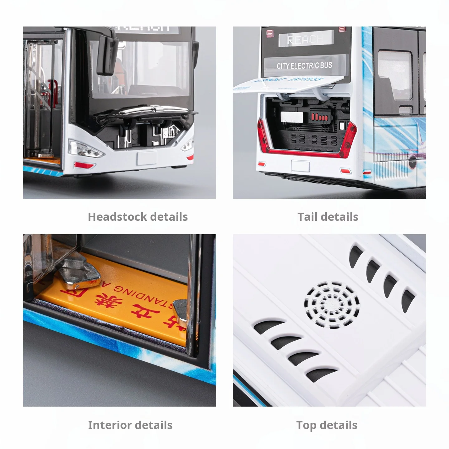 รถบัสพลังงานใหม่สุดหรู รุ่นจำลองโลหะผสมพรีเมียม พร้อมเสียงและแสง ของเล่นรถแบบดึงหลัง สำหรับเด็กผู้ชาย ของขวัญสะสม