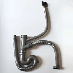 Double Sink Drain Hose Sink Strainer Easy to Install Deodorant Drain Pipe Sink Drain Assembly Drain Hose For Washbasin Kitchen