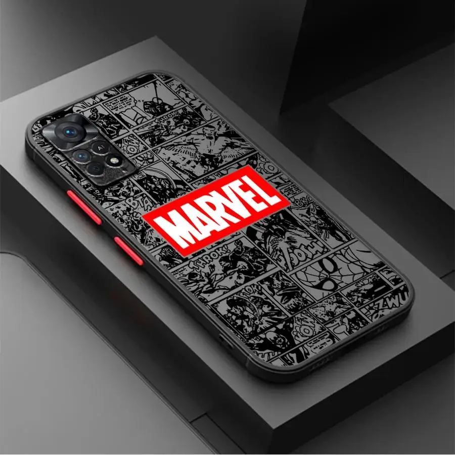 เคสโทรศัพท์มือถือลายโลโก้ Marvel สำหรับ Xiaomi Redmi Note 9S 10S 12S 11S 10 Lite 11 12 13 14 Pro Plus