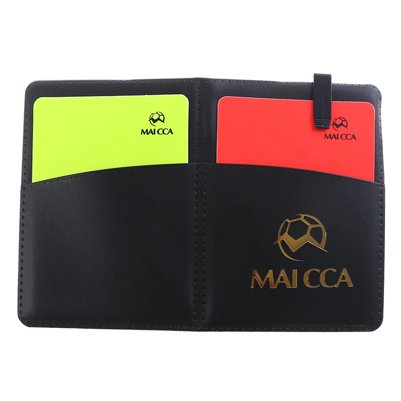 

Soccer Referee Red Yellow Card Record Referee tool With Leather Case and Pen