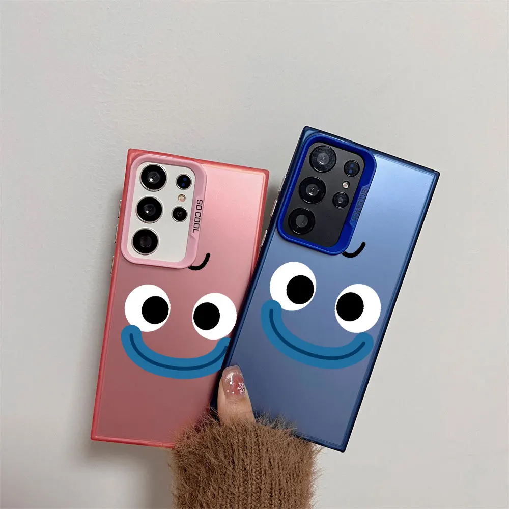 Concise Smiling Face Pattern Phone Case For Samsung Galaxy S26 S25 S24 S23 S22 S21 Note20 Ultra Plus Edge FE 5G Anti-Drop Cover