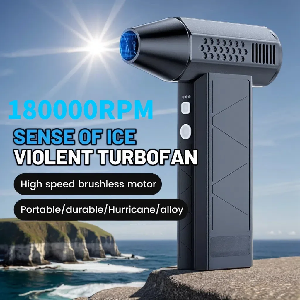 

ST-8113 New Aluminum Alloy Violent Turbofan 180000RPM Electric Air Duster Type-C Charging Strong Wind 52m/s Brushles Violent Fan