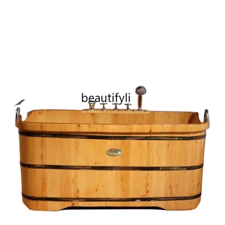 

Couple Double Bath Barrel Two-Person Wooden Barrel Solid Wood Bathtub Full Body Adult Bath Bucket Adult Home Use