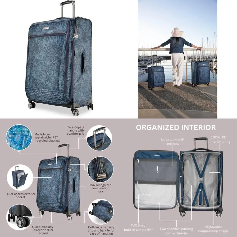 

Экологически чистый переработанный ПЭТ большой мягкий чемодан для регистрации, легкий, экологически чистый дорожный чемодан