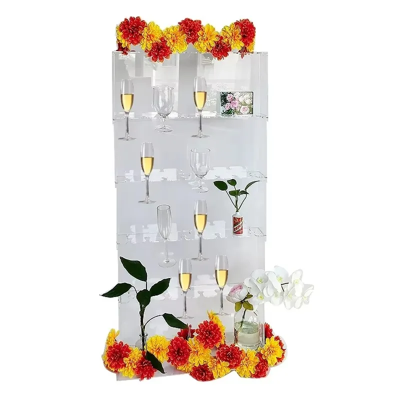 Customized crystal transparent acrylic champagne cup holder | Wall-mounted wine glass holder reinforced goblet holder