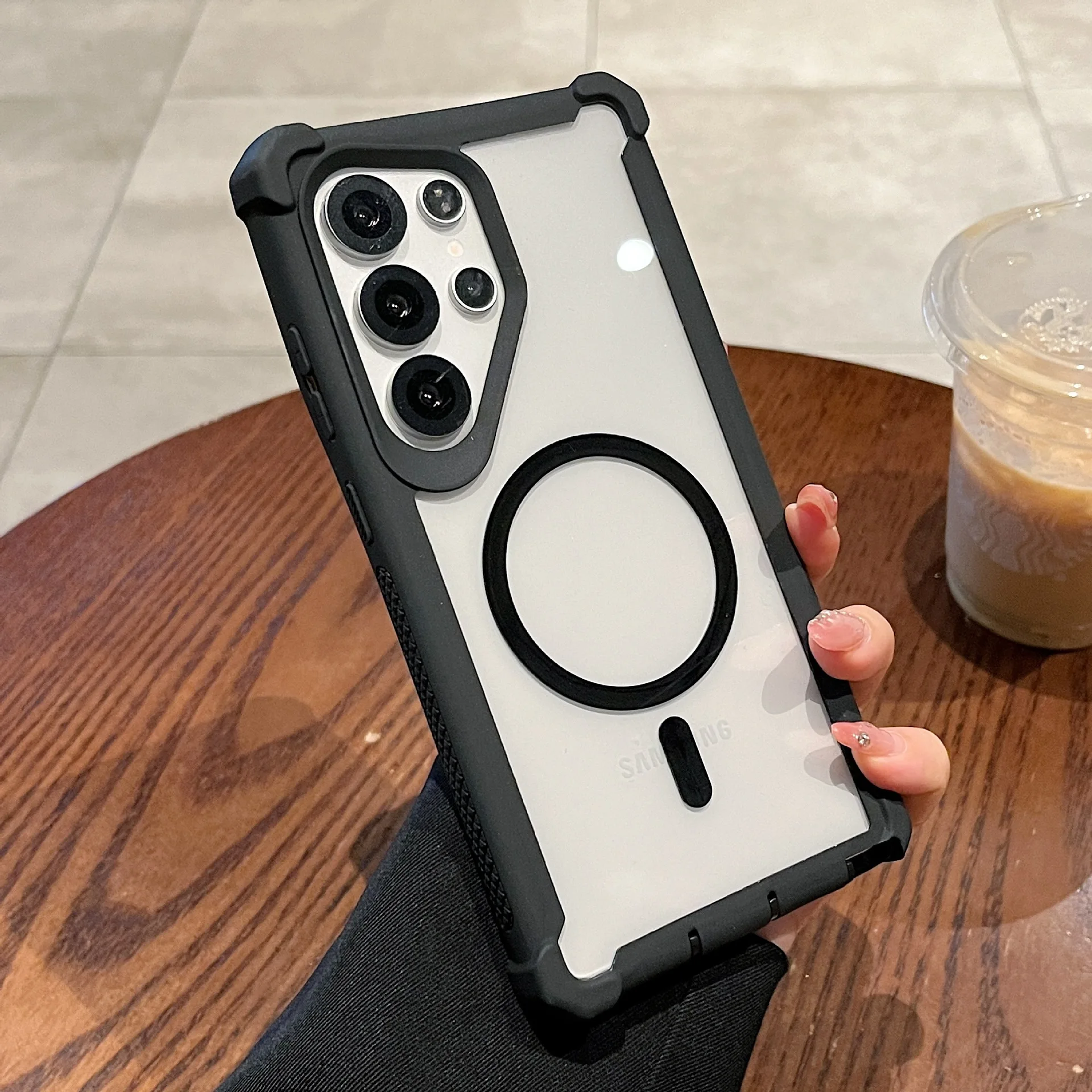 case for Samsung S26 S25 S24 ultra plus magnetic protective case transparent Wireless Charging full coverage Anti-Fingerprint