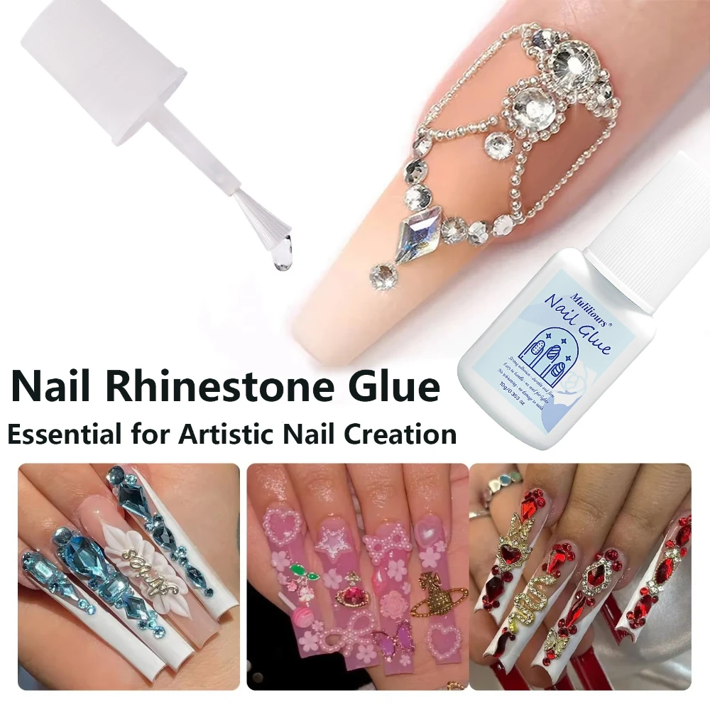 أداة مانيكير حجر الراين الغراء مسمار الغراء لنصائح كاذبة بريق الاكريليك مسمار الفن غطاء زجاجة لاصق مع فرشاة الغراء قوي للغاية