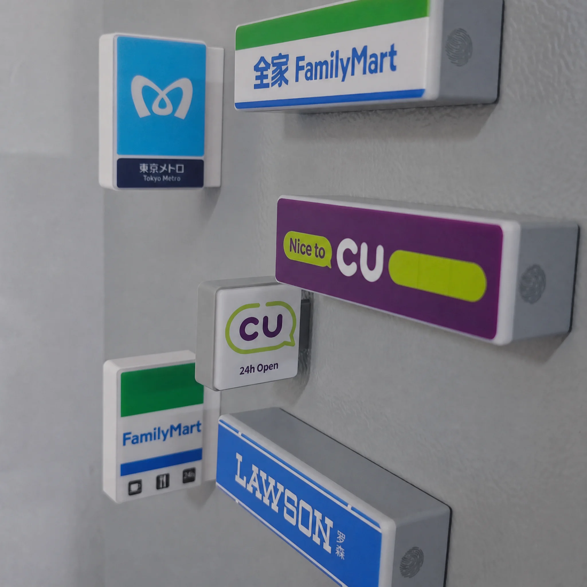 LED Rechargeable Mini Light Box Fridge Magnet Lawson FamilyMart CU Convenience Tokyo Metro Signage Home Decoration Gift