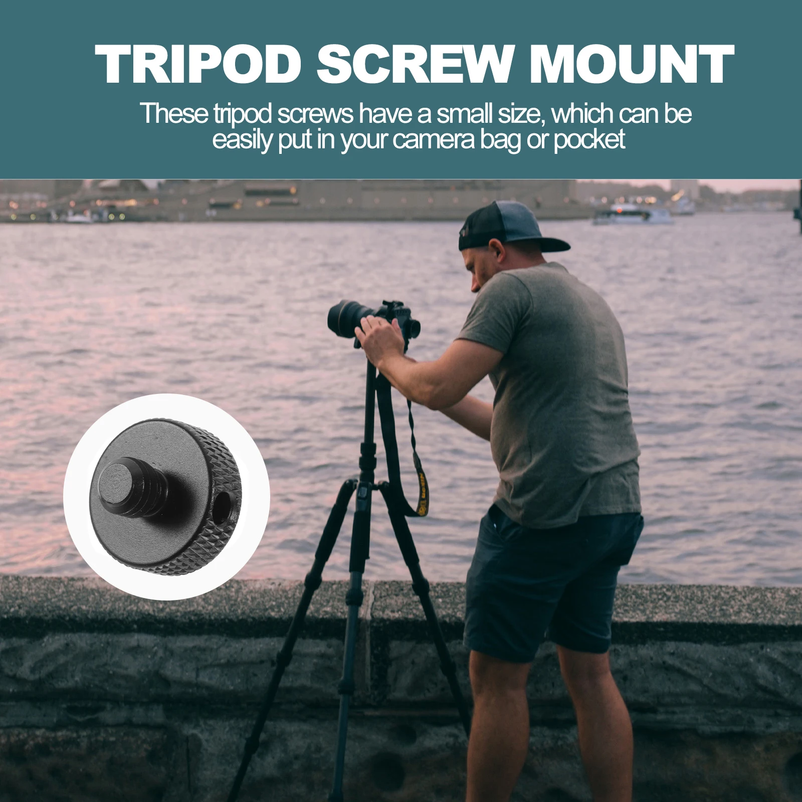 

6Pcs Tripod Screw 1 4 Inch Camera Mount Replacement Durable Aluminum Alloy Secure Fix for Tripods Monopods Photography