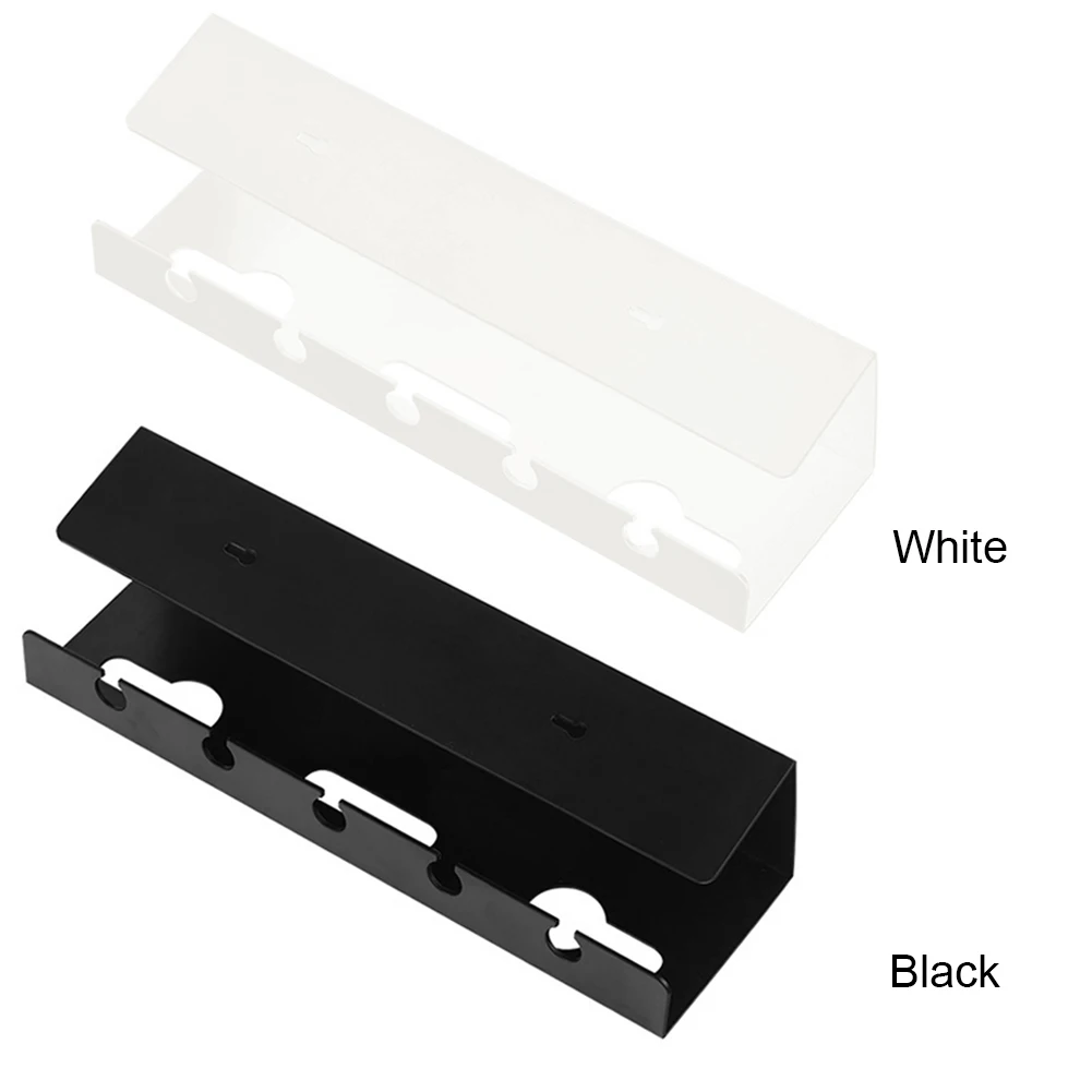 2Pcs Under Desk Cable Management Tray Self Adhesive Cord Organizer No Punching Under Desk Cable Shelf for Power Strip Adapter