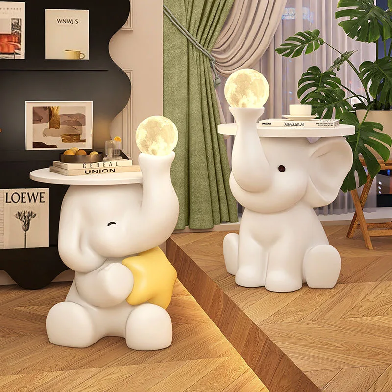 Creative Elephant Statue Side , living room Small Coffee , Bedroom Bedside , Cute Home Decor Furniture, Modern