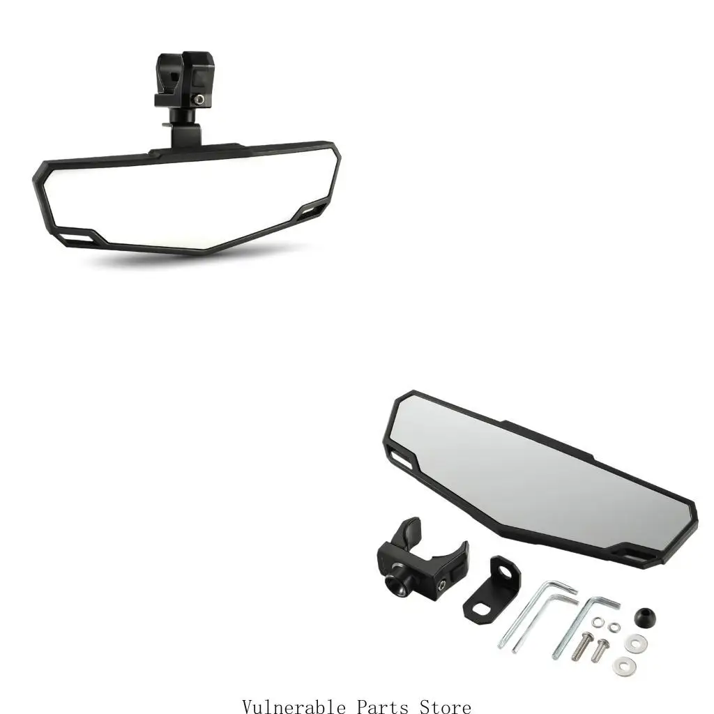 

D0UC Wide UTV Rear View Mirror With Anti Vibration Clamp 360 Degree Rotation