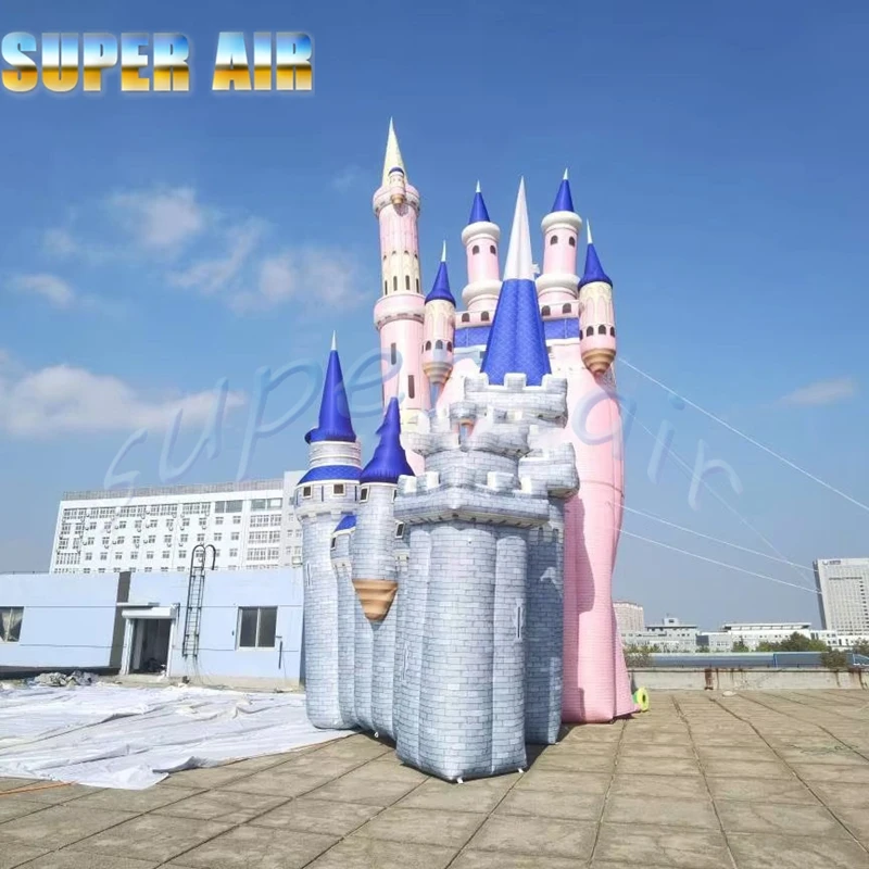 Stage performance prop background nice inflatable princess castle for stage decoration