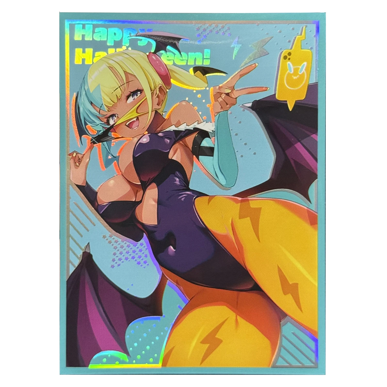 

Голографические защитные чехлы для карт PTCG Canari Anime Girl, блестящие, для MTG/OCG, стандартный размер 67x92 мм