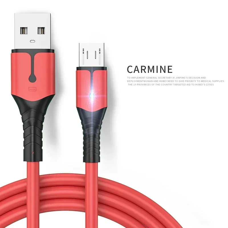 LED USB Micro Cable 3A Fast Charging Data Cable for Samsung Xiaomi HTC OPPO VIVO Charger USB Cable Mobile Phone Accessories