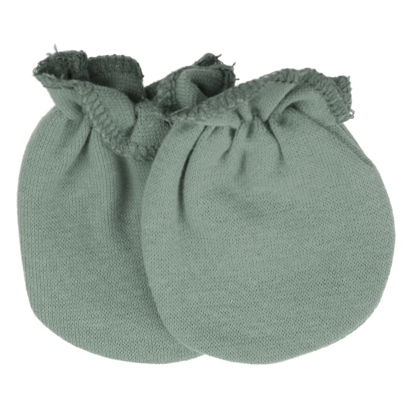 Solid Color No Scratch Mitts Baby Anti Scratching Soft Cotton Gloves Newborn for Protection Face Scratch Hands Gloves