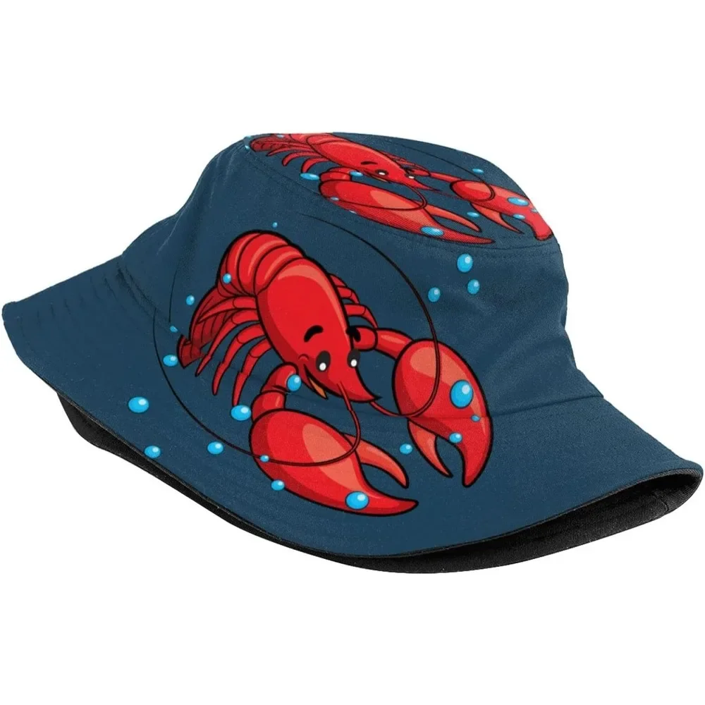 Lobster Fisherman Cap Hip Hop Gorras Summer Unisex Printing Bucket Hat Outdoor Gardening Beach Camping Hiking Fishing Caps