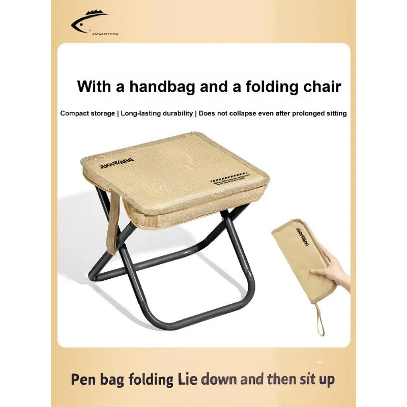 Compact Foldable Stool for Outdoor Camping, Portable Chair, Ultra-Light Fishing Bench, Lightweight Subway Train Seat