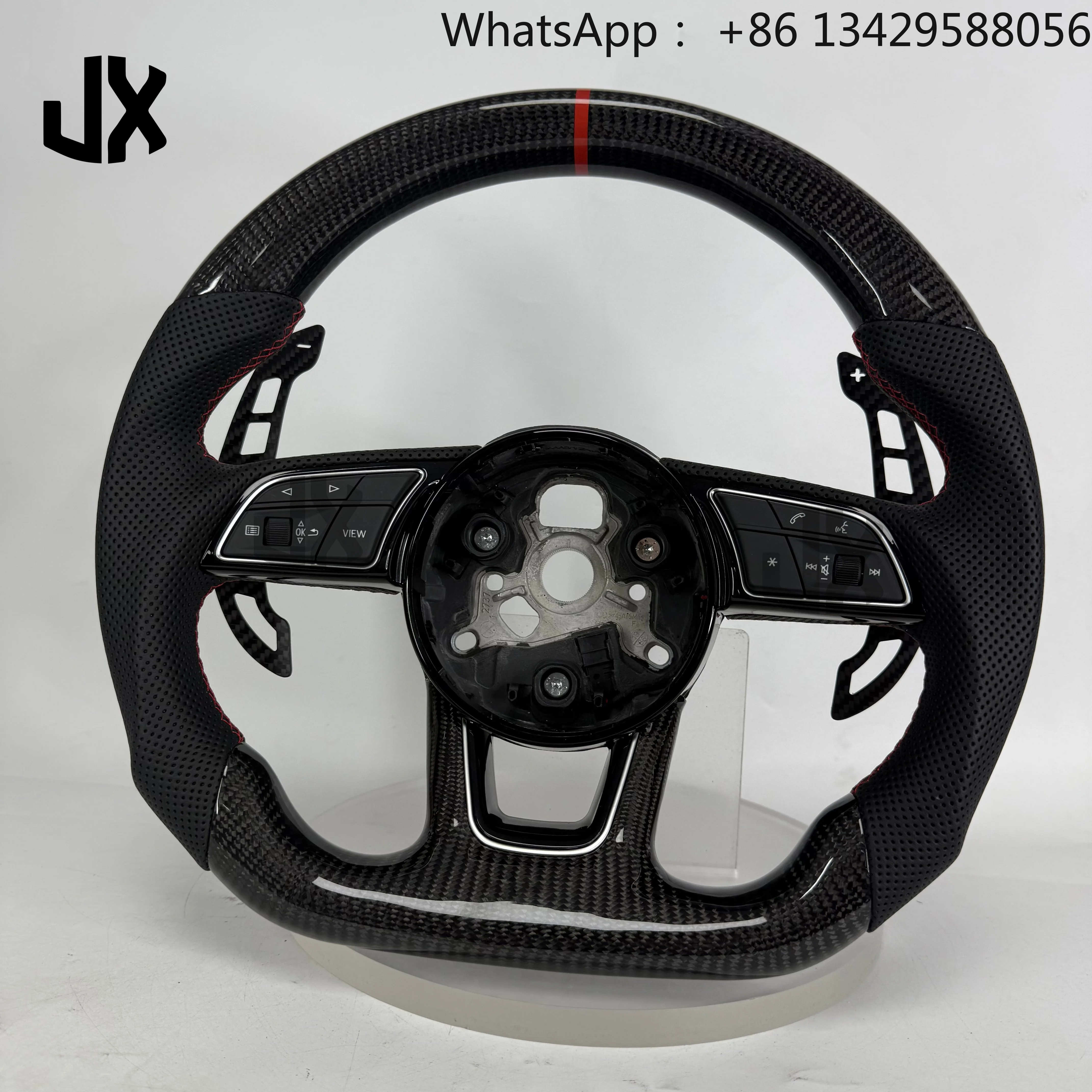 Customized Leather Carbon Fiber Steering Wheel for Audi B9 A3 A4 A5 RS3 RS4 RS5 S3 S4 S5 A6 A8 Q5 Q7 TT R8 S6 RS7 B8.5 B8 B9