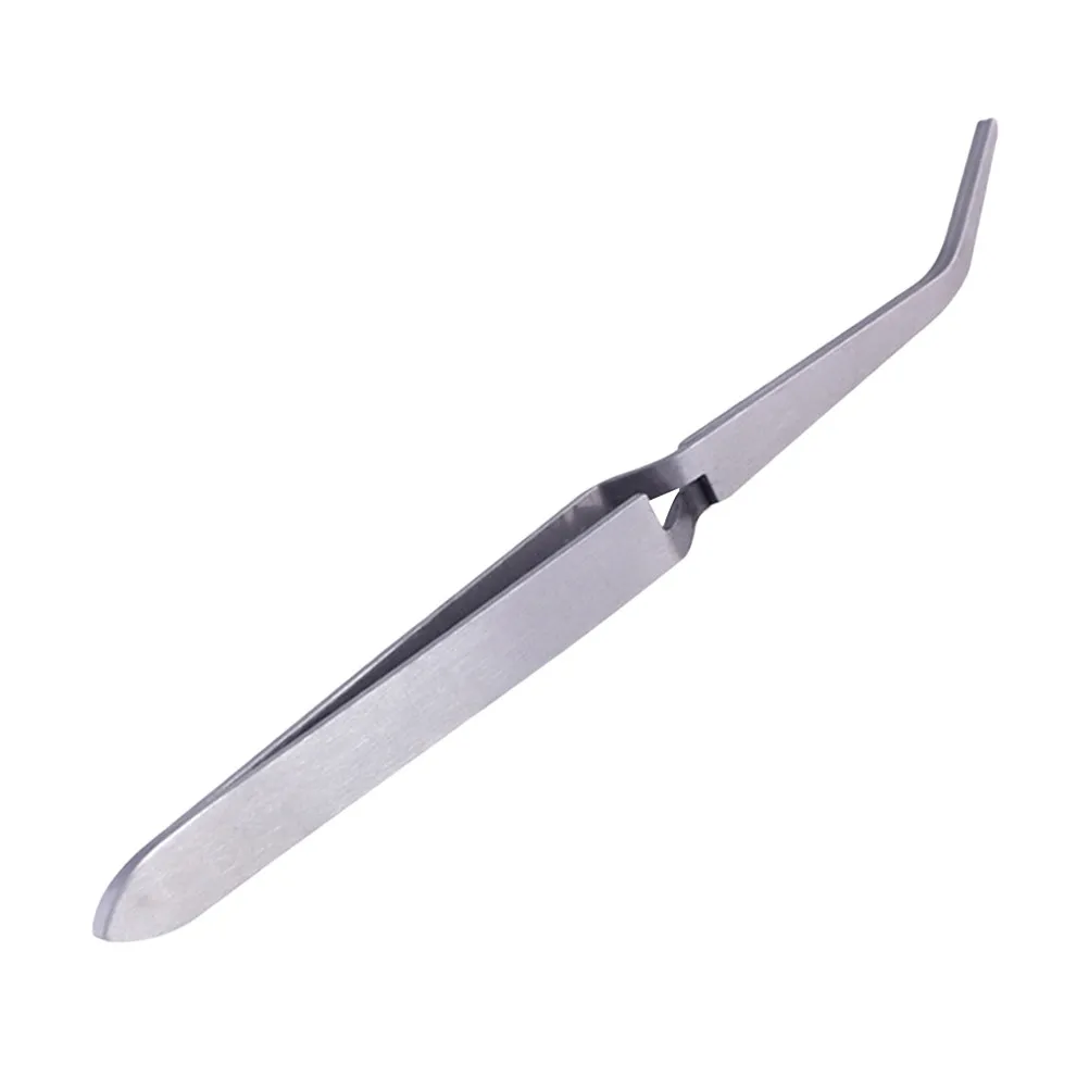 Silver Metal Nail Art Tweezers Rhinestone Picker Precision Tip Manicure Tool for Salon Home and School