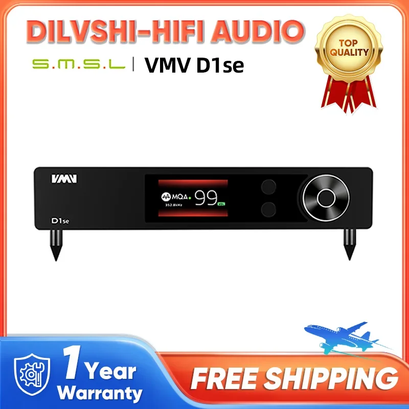 SMSL VMV D1se DAC ES9311 Decoding High-end Audio Decoder Full MQA DSD512 768kHz 32bit XMOS Bluetooth5.0 USB Optical Coaxial RCA