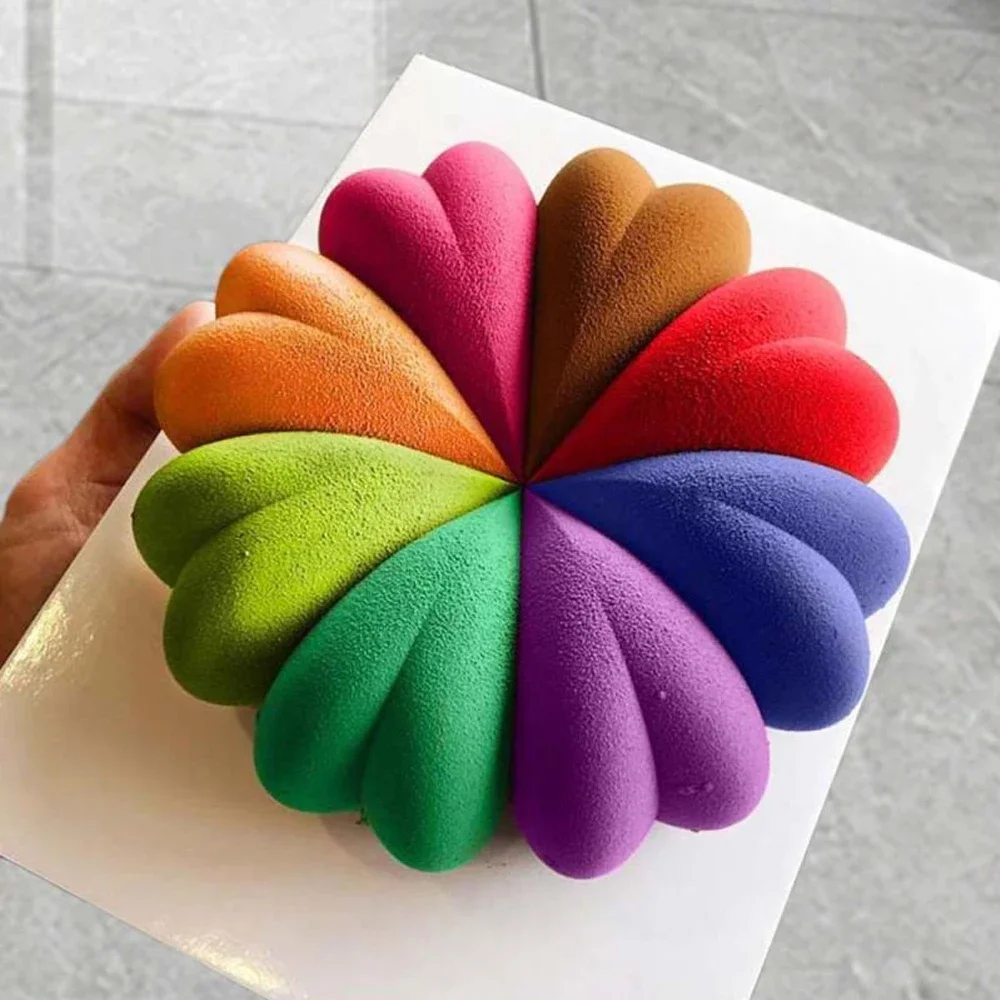 

3D Cake Mousse Mold 8 Cavity Love Heart Shape Chocolate Pudding Moulds Kitchen Oven Bakeware