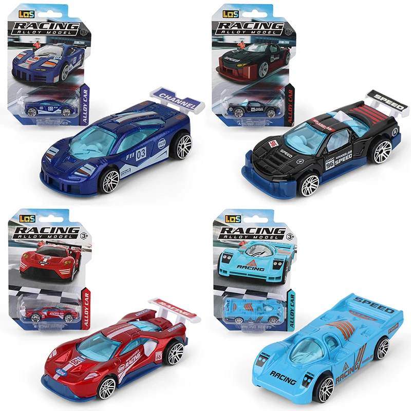 Mini coche de aleación de carreras para niños, juego de modelo de carreras de coches deportivos deslizantes, juguete