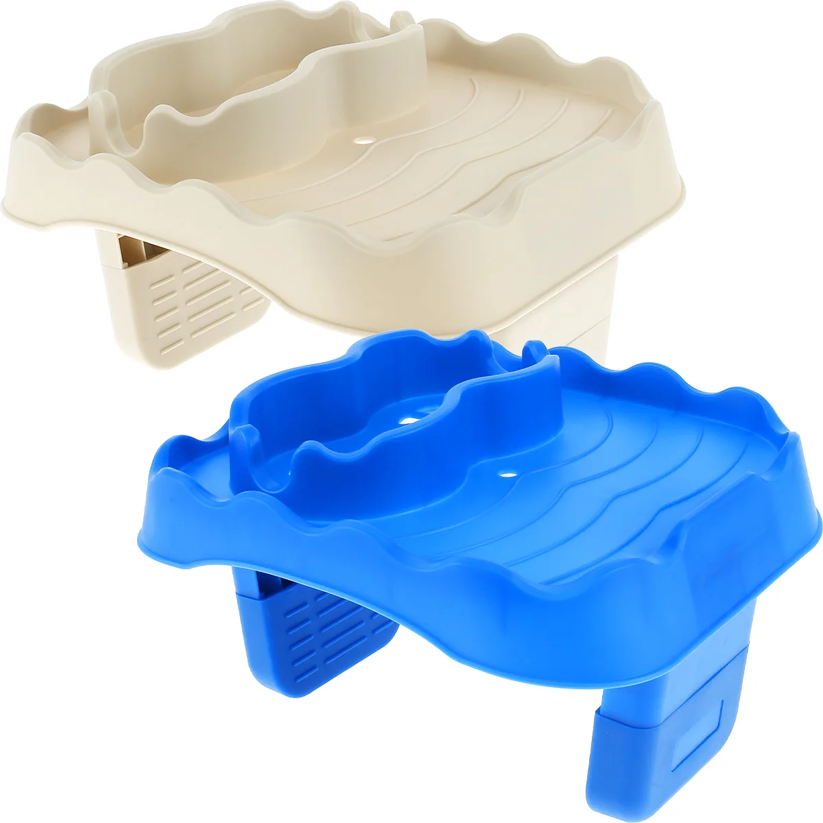 2Pcs Hot Tub Table Tray Adjustable Hot Tub Side Table with 2 Cup Holders Nonslip Inflatable Pool Drink Cup Holder Above Ground