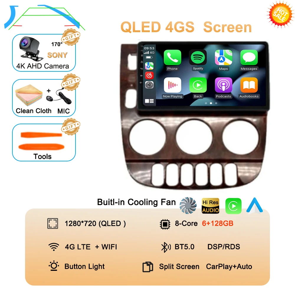 Android 15 Carplay Auto Voor Benz M-Klasse W163 ML 1997 1998 1999 2001 2002 2003 2004 2005 Autoradio multimedia Speler Stereo DSP