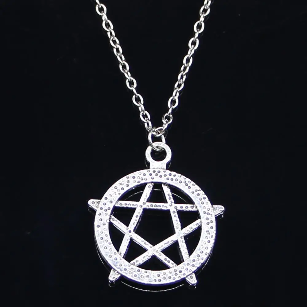 20pcs New Fashion Necklace 28mm star pentagram Pendants Short Long Women Men Colar Gift Jewelry Choker