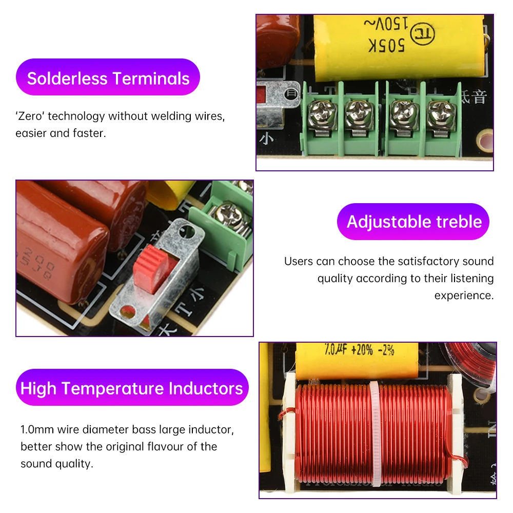 WEAH-250 2750/2800Hz 250W 2 Way Frequency Divider HiFi HD Audio Filter Module Tweeter Bass Crossover Filters