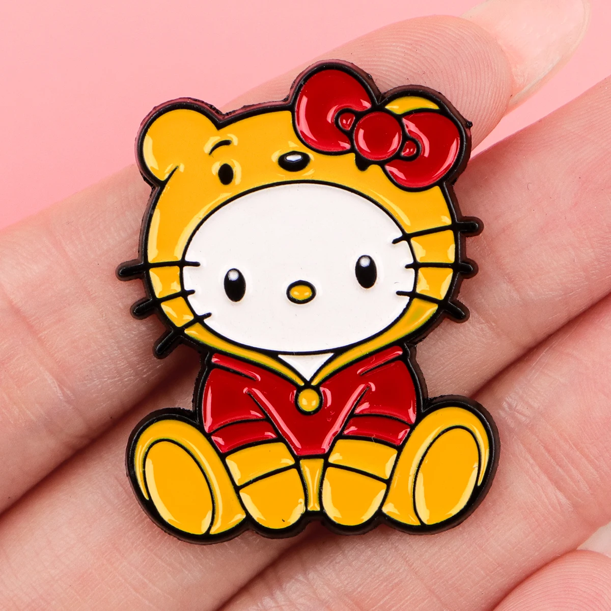 ويني الدب ميكي المينا دبوس الكرتون الكلب زوجين دبابيس امرأة الرجال على ظهره اكسسوارات أكياس شارة موضة التلبيب مجوهرات هدية #5