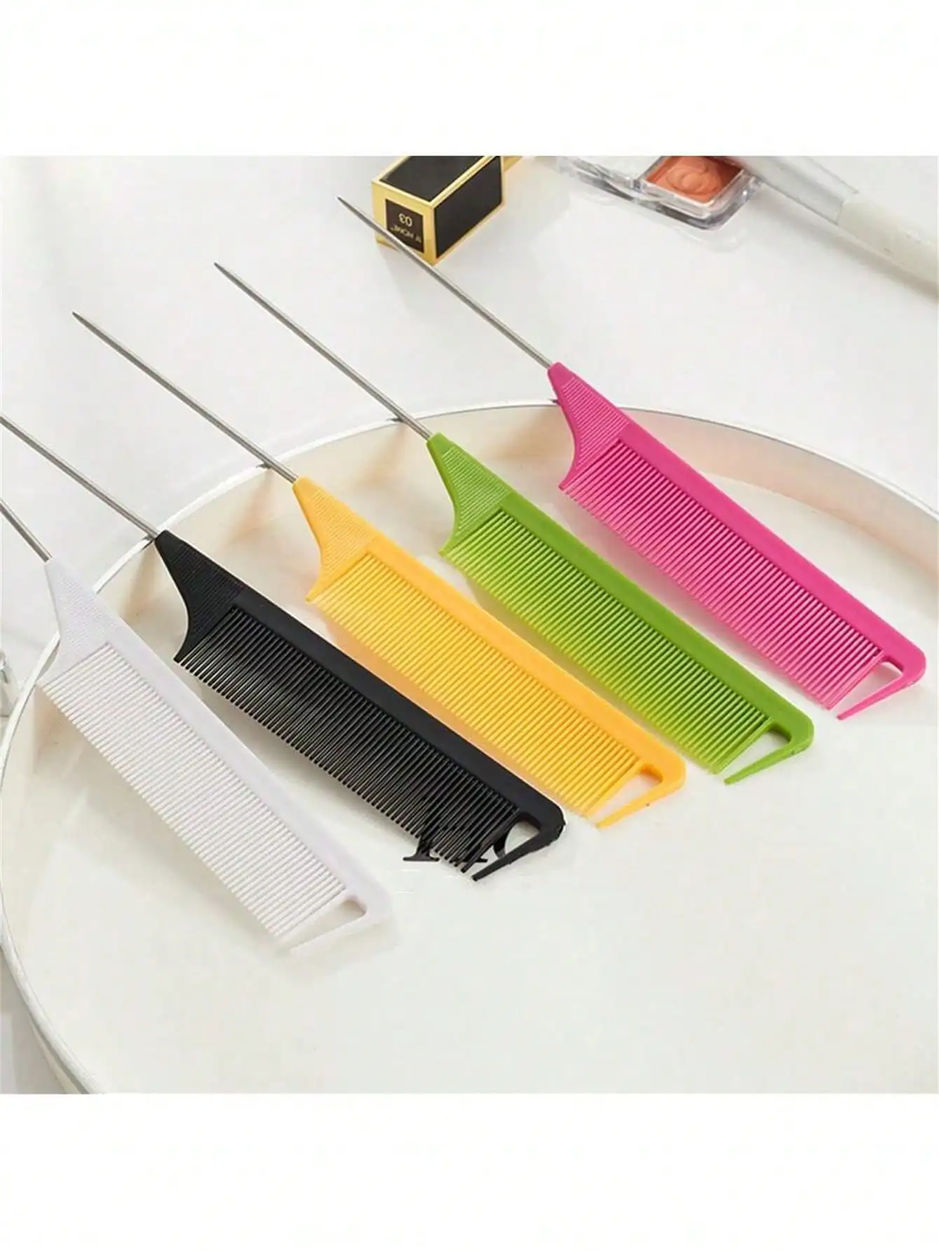 1 pc /9 pcs Portable pointed tail straight hair comb, scalp massage comb, pick dye comb for safe hair cutting, hairy partition