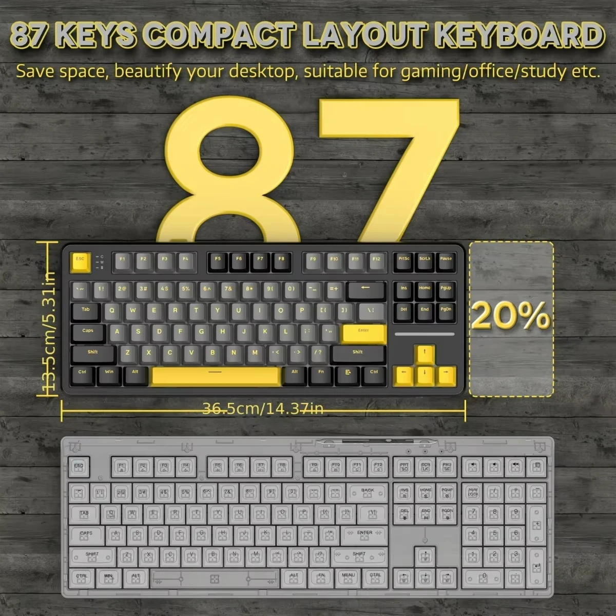 

Attack Shark X87 Wireless Mechanical Keyboard RGB Gasket Hot Swappable Bluetooth Custom Macro Drive Esports Gaming Keyboard