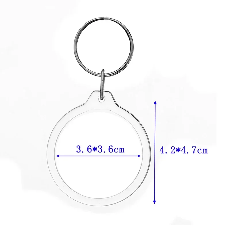 1-10pcs DIY Photo Keychian Acrylic Picture Insert Keyring Round Square Custom Split Key Chains for Anniversary Graduation Gifts
