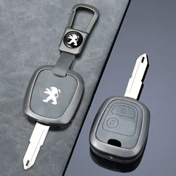Zine Alloy Leather Car Key Case Cover Shell Holder Protector For Peugeot 106 107 206 306 406 307 207 407 Partner Xsara Accessory